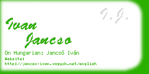 ivan jancso business card